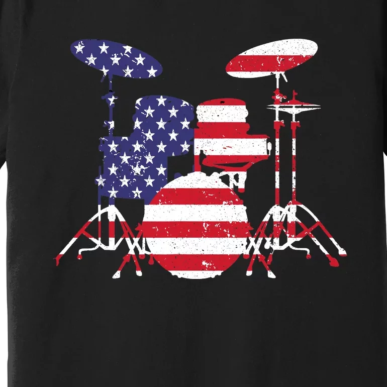 Best Drum Design For  Wo Drum Set Drumming Drummer Premium T-Shirt