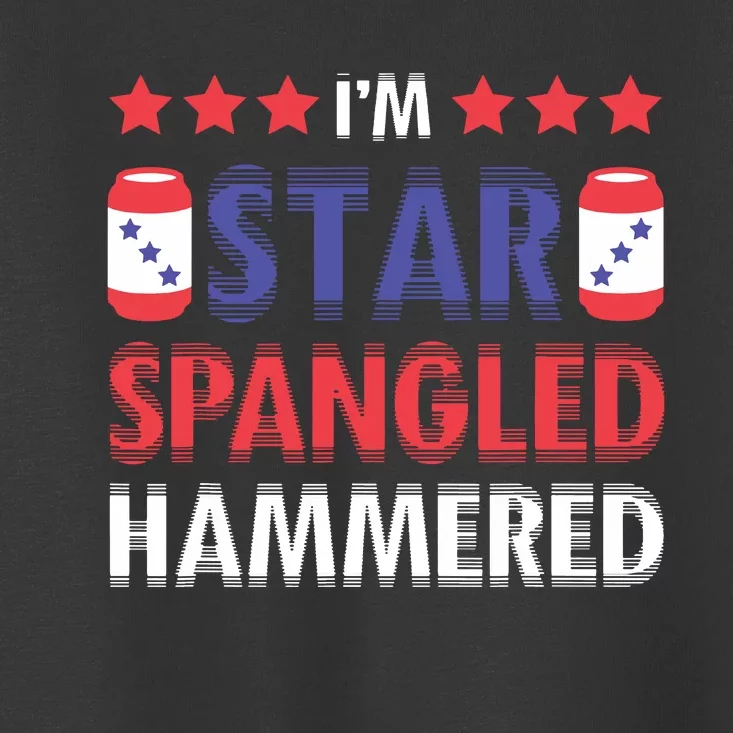 Beer Drinking Drinker Alcohol Funny 4th Of July Hammered Toddler T-Shirt