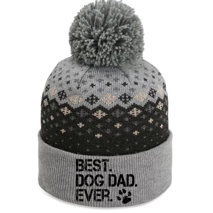 Best Dog Dad Funny Dog Lover Cool Animal Love The Baniff Cuffed Pom Beanie