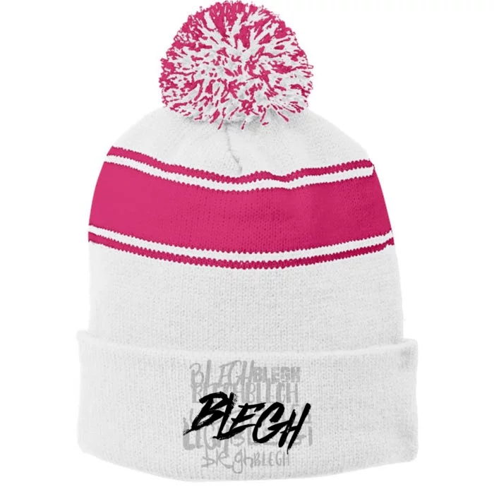 Blegh Deathcore Djent Stripe Pom Pom Beanie