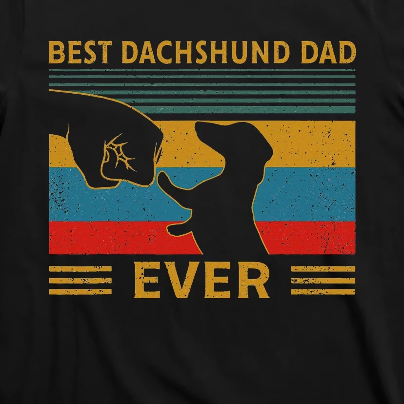 Best Dachshund Dad Ever Funny Weiner Dog Gifts T-Shirt