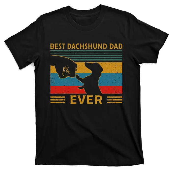 Best Dachshund Dad Ever Funny Weiner Dog Gifts T-Shirt