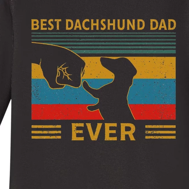 Best Dachshund Dad Ever Funny Weiner Dog Gifts Baby Long Sleeve Bodysuit