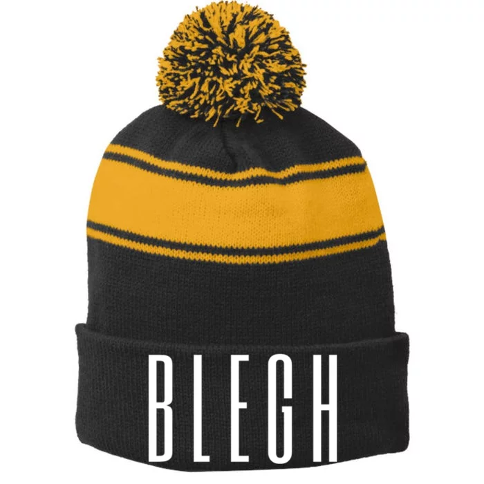 Blegh Deathcore Djent Stripe Pom Pom Beanie