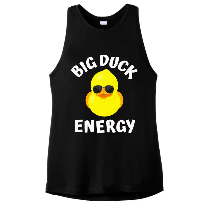 Big Duck Energy Yellow Rubber Duck Ladies Tri-Blend Wicking Tank