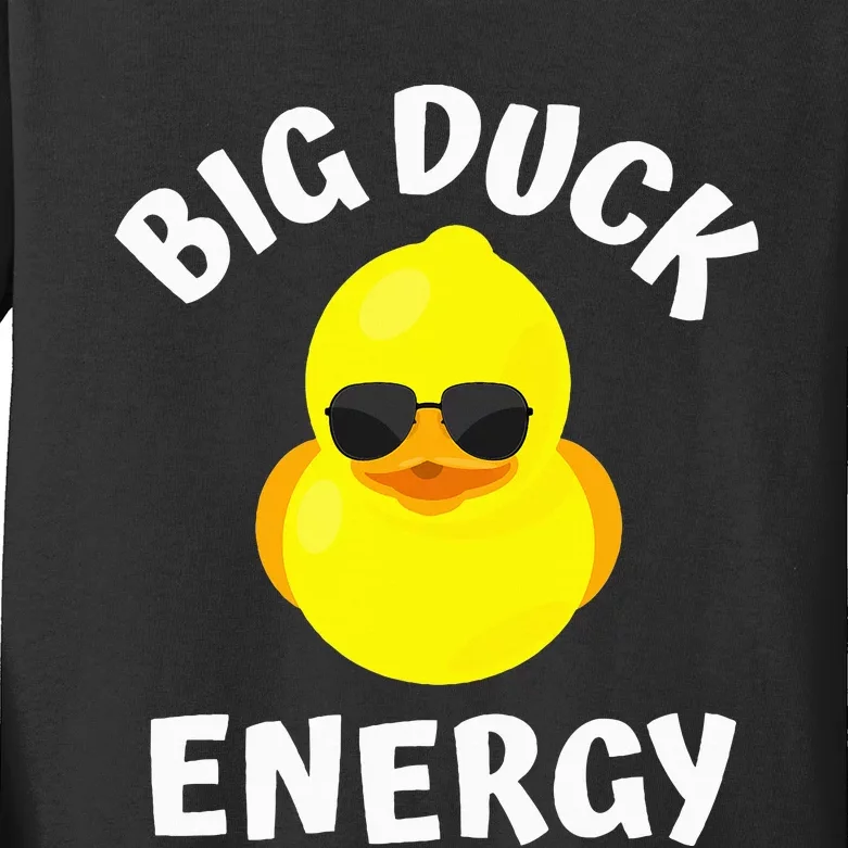 Big Duck Energy Yellow Rubber Duck Kids Long Sleeve Shirt