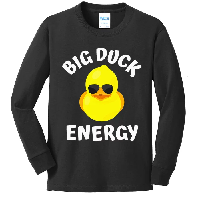 Big Duck Energy Yellow Rubber Duck Kids Long Sleeve Shirt