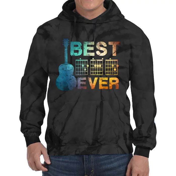 Best Dad Ever Guitar Chords Guitarist Father Fathers Day Tie Dye Hoodie