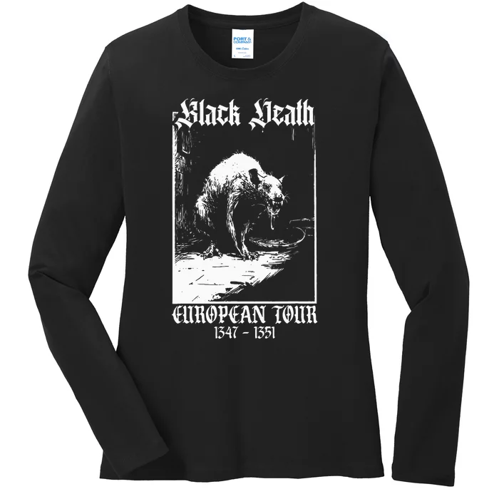 Black Death European Plague Rat Medieval History Goth Ladies Long Sleeve Shirt