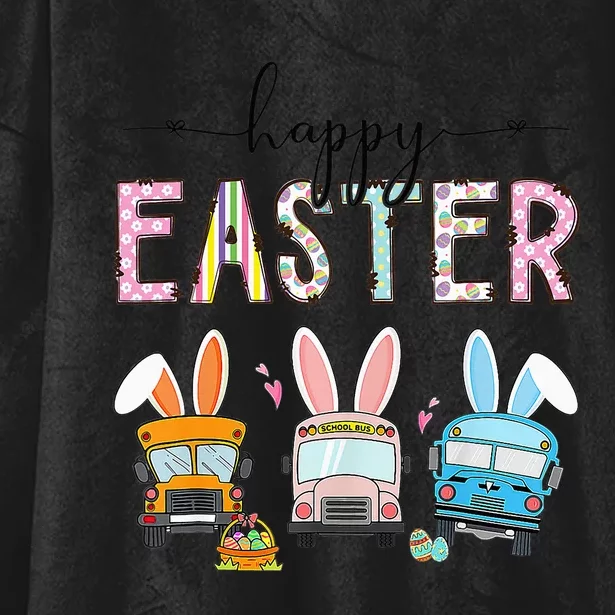 Bus Driver Easter Egg Hunt Bunny Ears Easter Squad Hooded Wearable Blanket