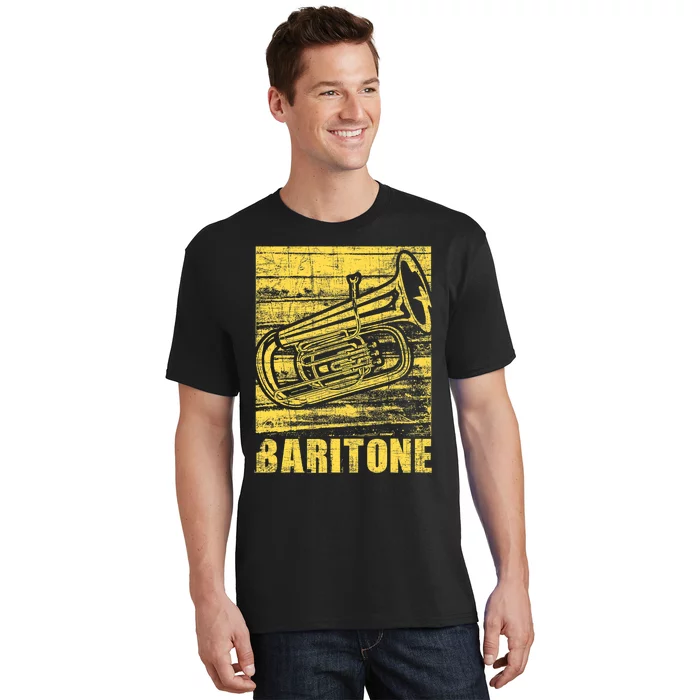 Baritone - Distressed Euphonium Lover Marching Bandmaster T-Shirt