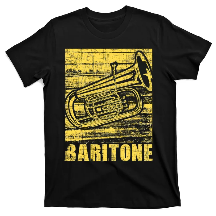 Baritone - Distressed Euphonium Lover Marching Bandmaster T-Shirt