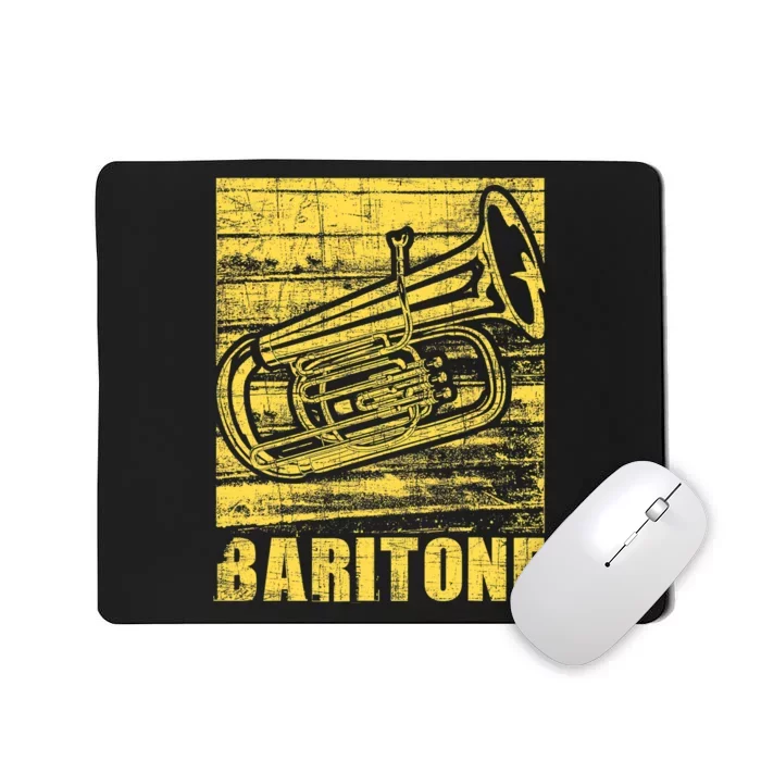 Baritone - Distressed Euphonium Lover Marching Bandmaster Mousepad