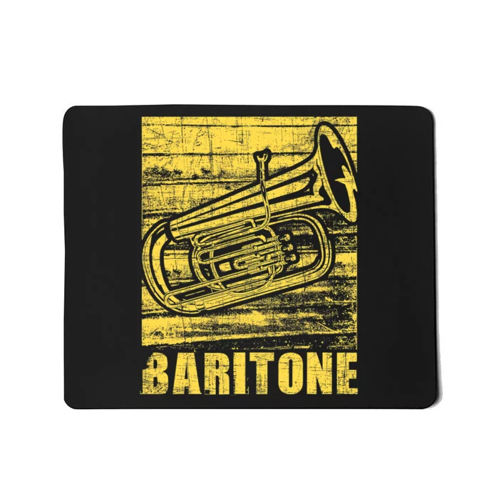 Baritone - Distressed Euphonium Lover Marching Bandmaster Mousepad