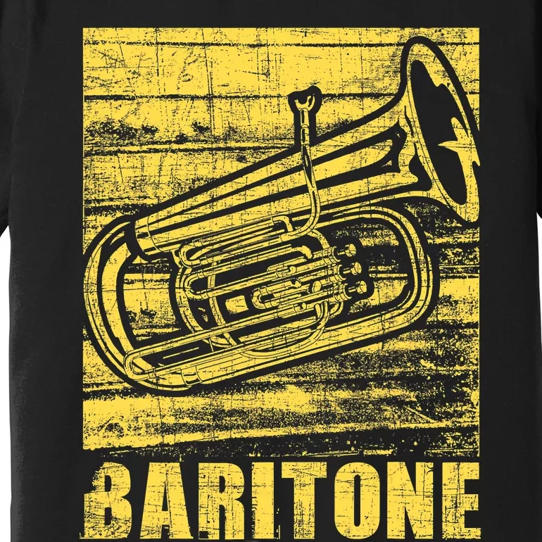 Baritone - Distressed Euphonium Lover Marching Bandmaster Premium T-Shirt