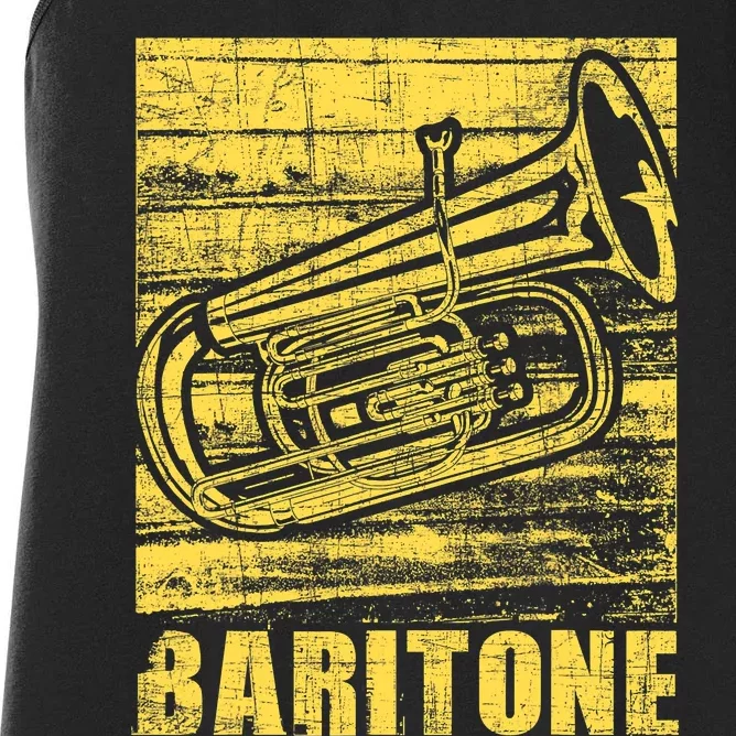 Baritone - Distressed Euphonium Lover Marching Bandmaster Women's Racerback Tank