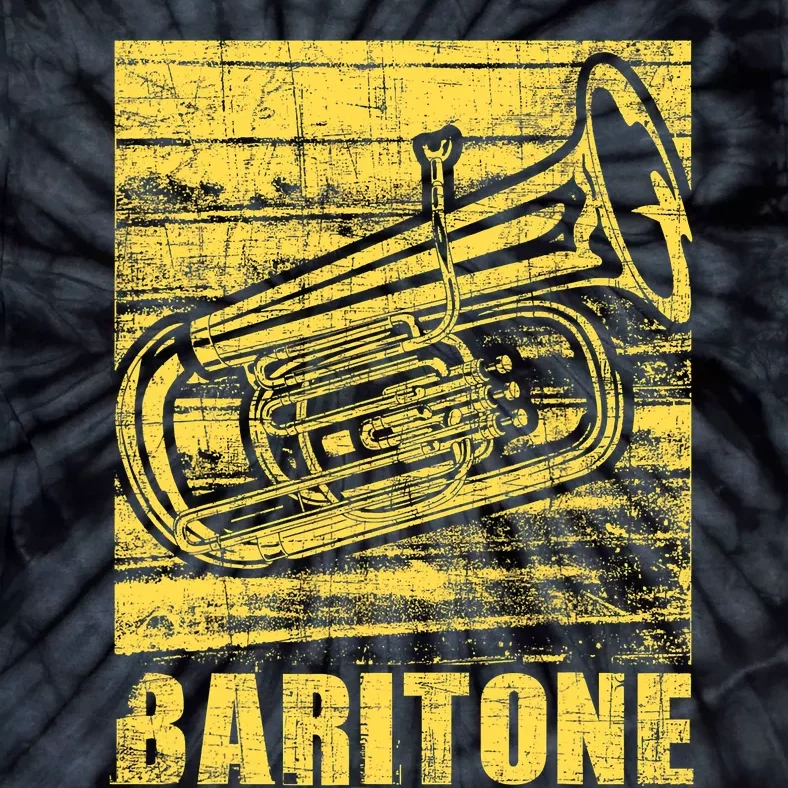 Baritone - Distressed Euphonium Lover Marching Bandmaster Tie-Dye T-Shirt