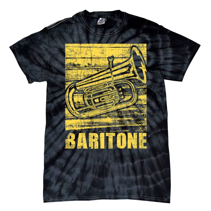 Baritone - Distressed Euphonium Lover Marching Bandmaster Tie-Dye T-Shirt