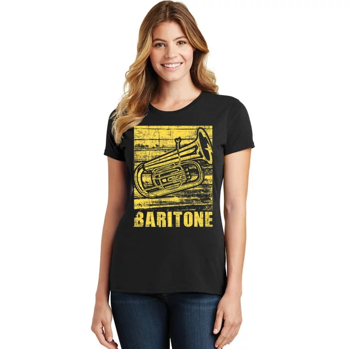 Baritone - Distressed Euphonium Lover Marching Bandmaster Women's T-Shirt