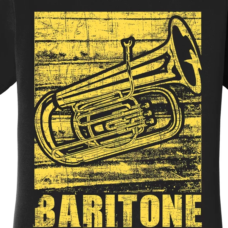 Baritone - Distressed Euphonium Lover Marching Bandmaster Women's T-Shirt