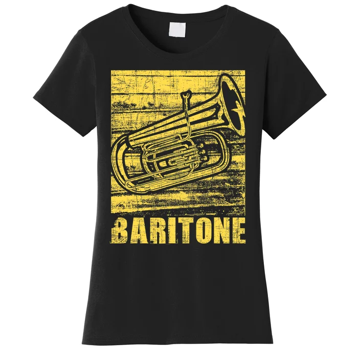 Baritone - Distressed Euphonium Lover Marching Bandmaster Women's T-Shirt