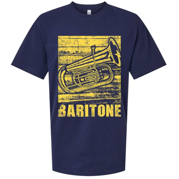 Baritone - Distressed Euphonium Lover Marching Bandmaster Sueded Cloud Jersey T-Shirt