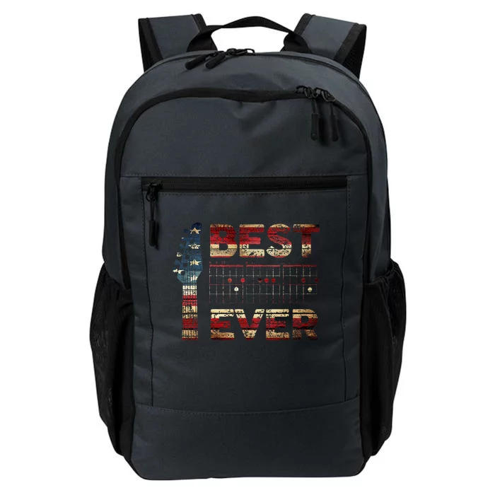 Best Dad Ever Guitar Chords Guitarist Father DAD US Flag Daily Commute Backpack