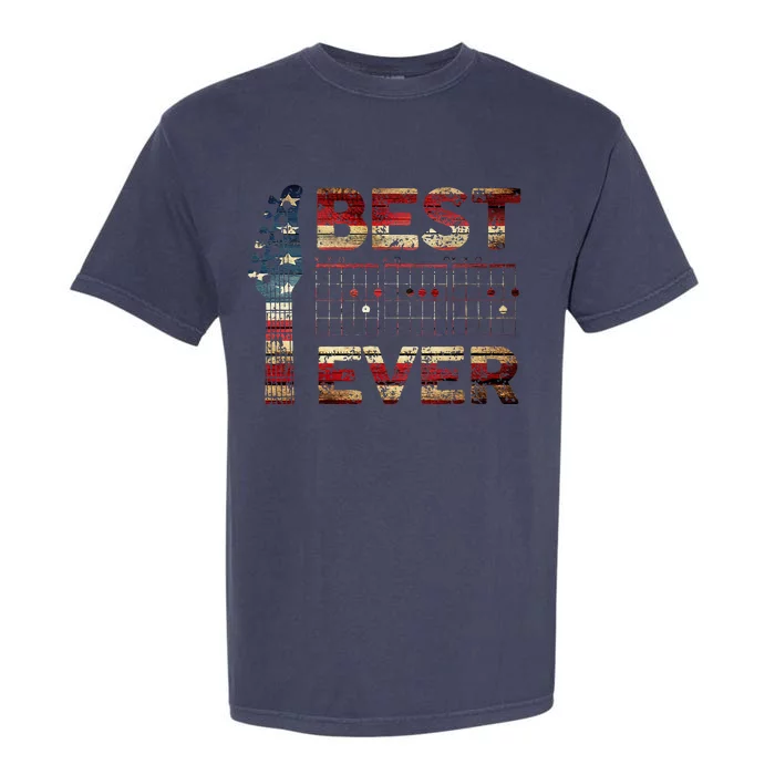 Best Dad Ever Guitar Chords Guitarist Father DAD US Flag Garment-Dyed Heavyweight T-Shirt