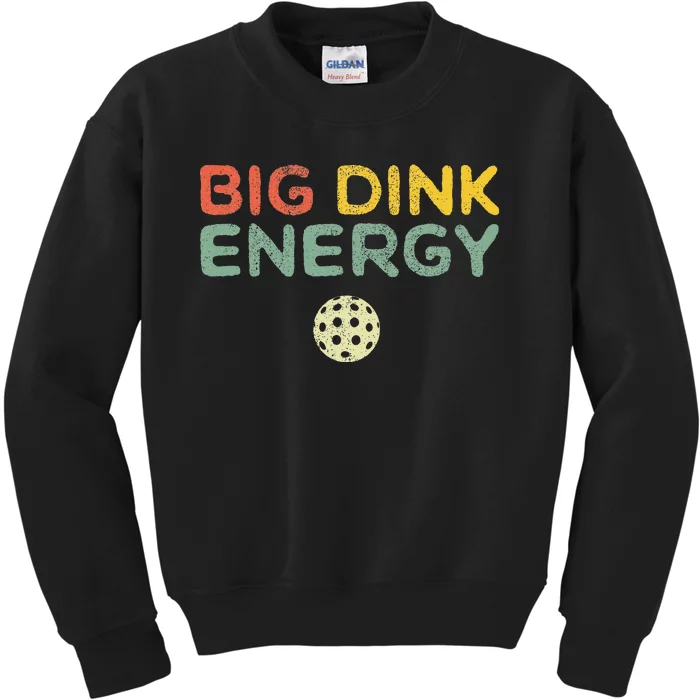 Big Dink Energy Pickleball Funny Pickle Ball Lover Retro Kids Sweatshirt