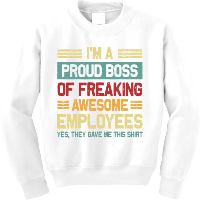 Boss Day Employee Appreciation Office Women Funny Boss Kids Sweatshirt