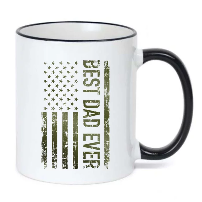 Best Dad Ever American Military Camouflage Flag Gift Father Gift Black Color Changing Mug