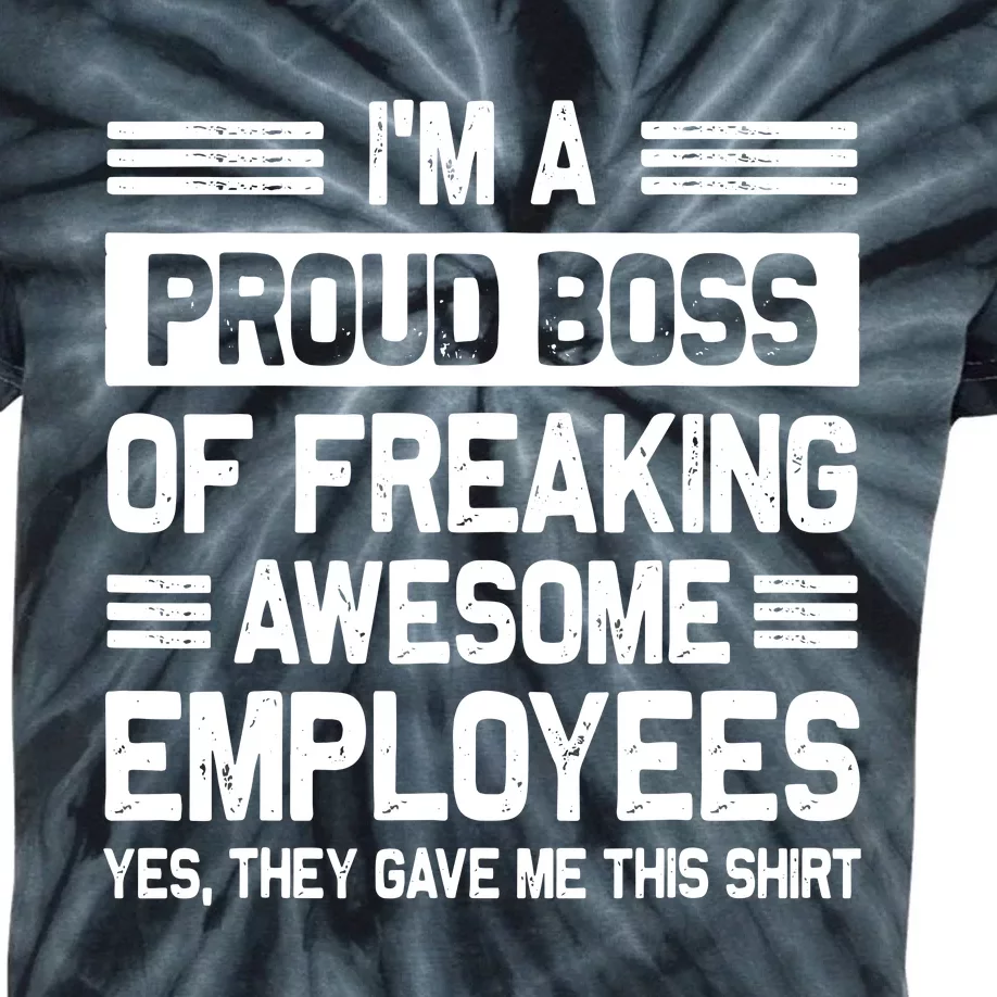 Boss Day Employee Appreciation Office Women Funny Boss Kids Tie-Dye T-Shirt