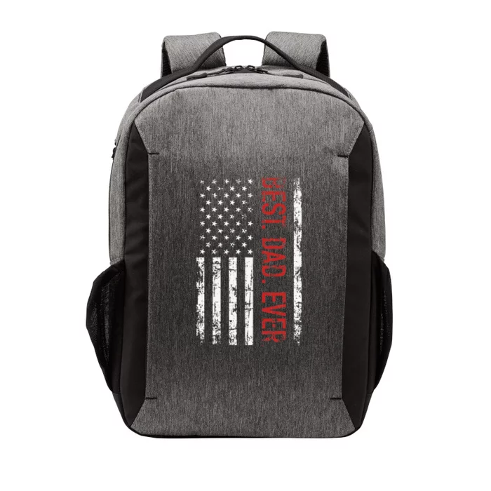 Best Dad Ever US American Flag Gift For Fathers Day Short Sleeve Vector Backpack