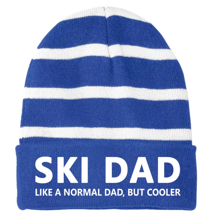 Best Dad Ever Father's Day Gift For Daddy Or Father Cool Gift Striped Beanie with Solid Band