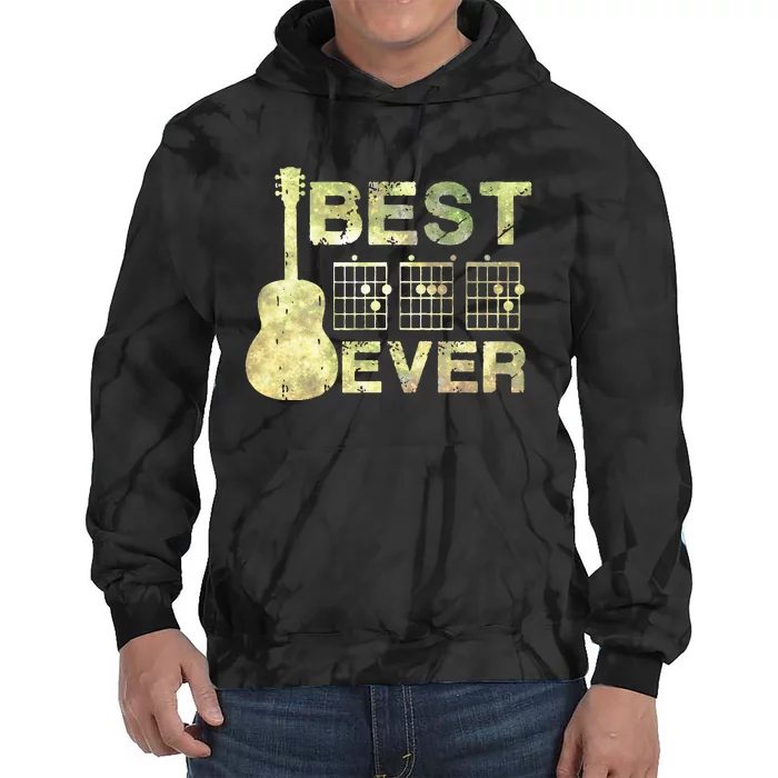 Best Dad Ever Guitar Chords Guitarist Father Father's day Tie Dye Hoodie