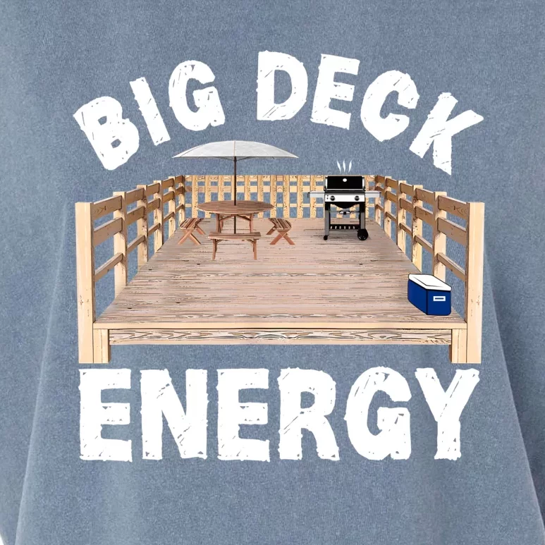 Big Deck Energy | Funny Back Yard Deck Owner & Carpentry Pun Garment-Dyed Women's Muscle Tee