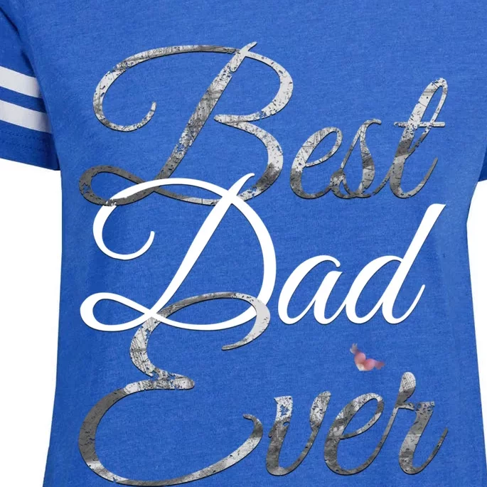 Best Dad Ever Tee Cute Fathers Day Gift Enza Ladies Jersey Football T-Shirt