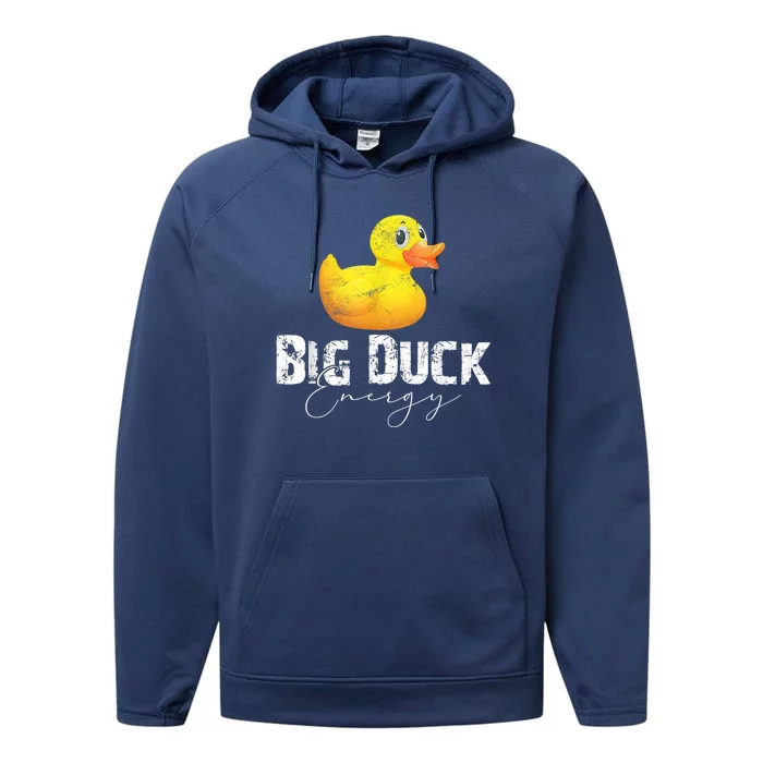 Big Duck Energy Yellow Rubber Duck Lover Performance Fleece Hoodie