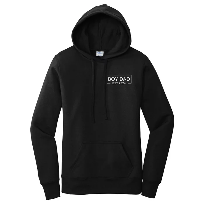 Boy Dad Est. 2024 Logo Dad 2024 Loading New Dad Of Boy 2024 Women's Pullover Hoodie