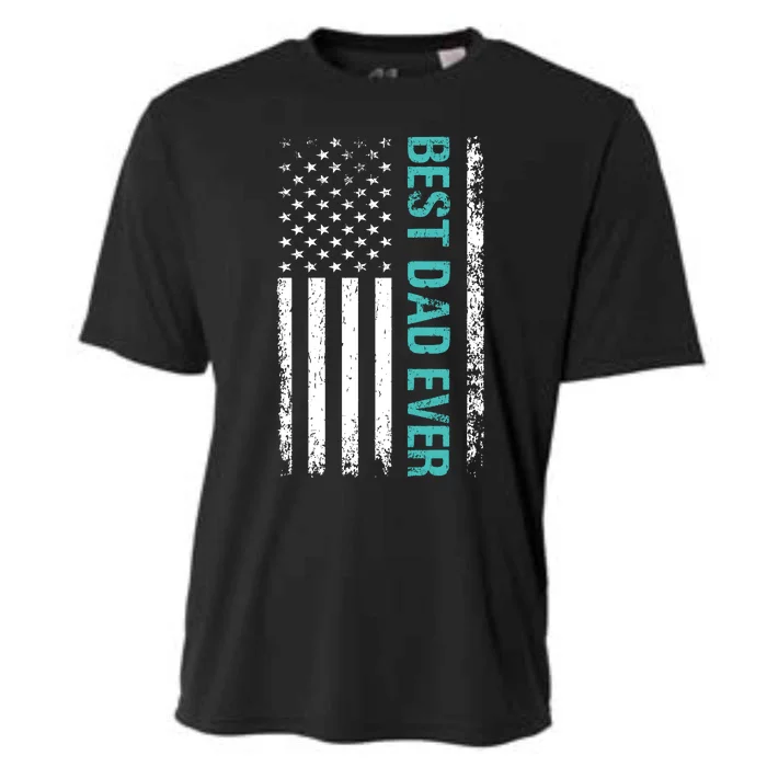 Best Dad Ever USA Flag Dad Gifts Cooling Performance Crew T-Shirt