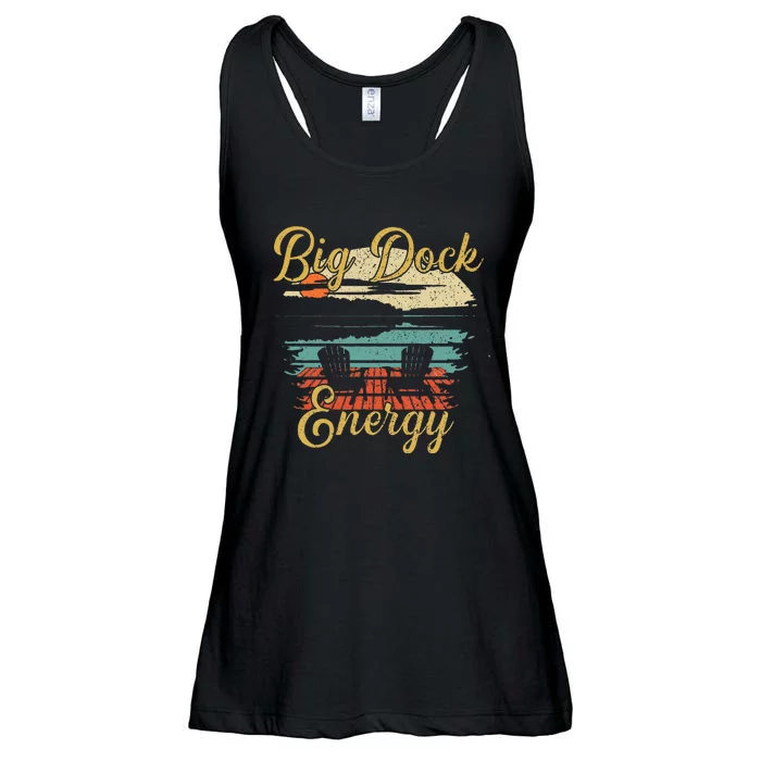 Big Dock Energy Summer Cottage Vacation Lake Life Ladies Essential Flowy Tank