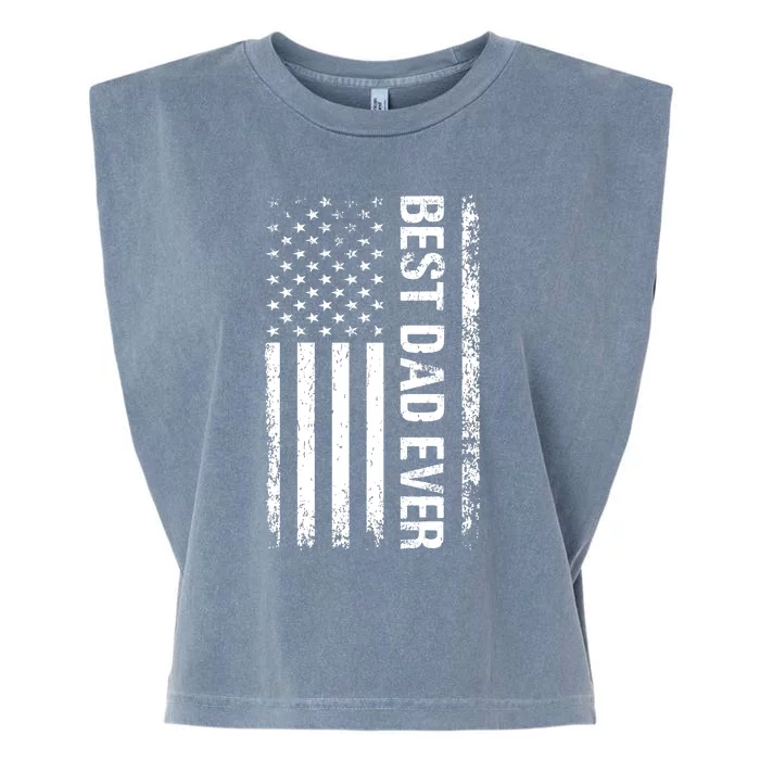 Best Dad Ever USA Flag Dad Gifts Garment-Dyed Women's Muscle Tee