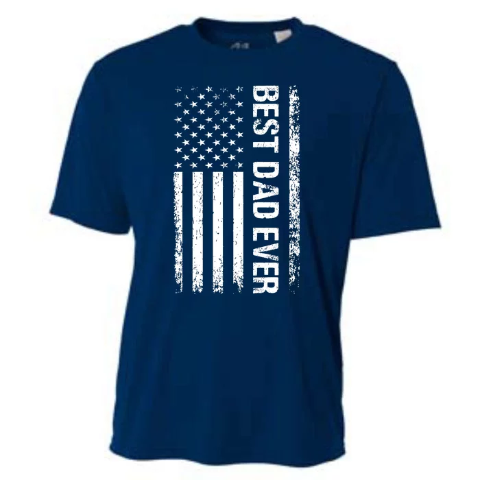 Best Dad Ever USA Flag Dad Gifts Cooling Performance Crew T-Shirt