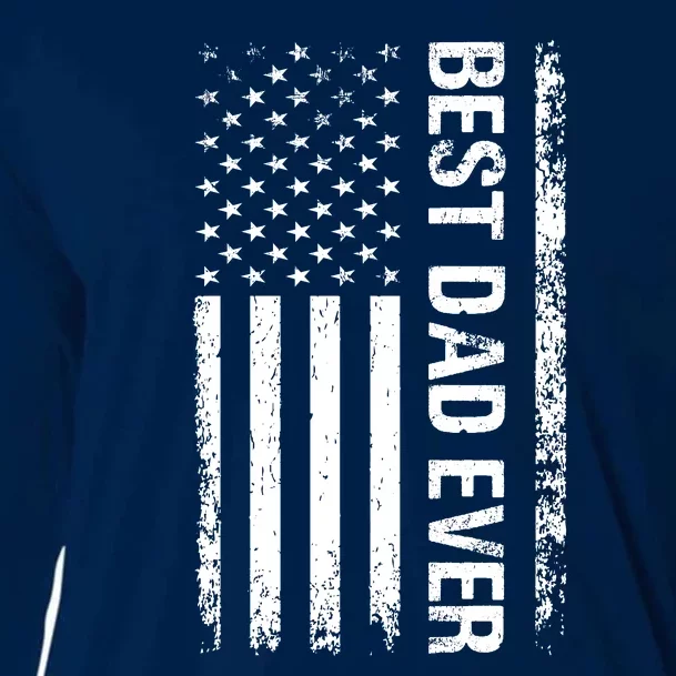 Best Dad Ever USA Flag Dad Gifts Cooling Performance Long Sleeve Crew