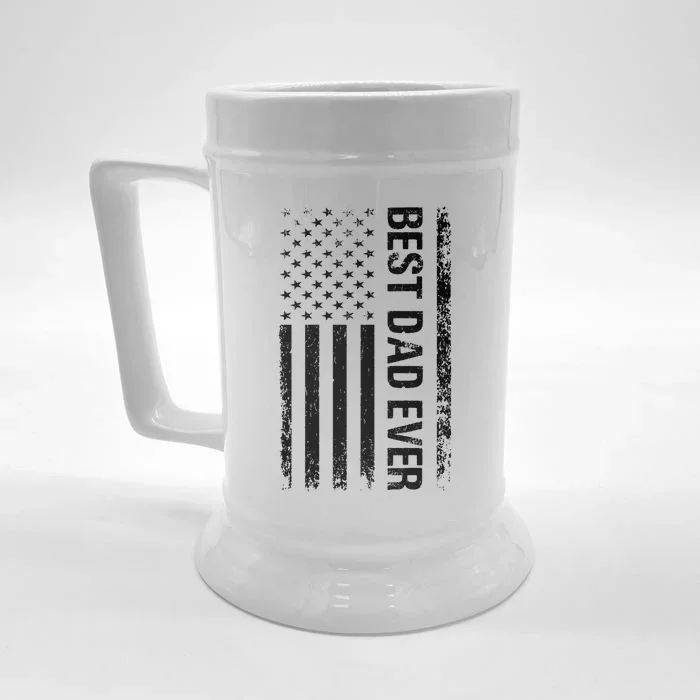 Best Dad Ever USA Flag Dad Gifts Front & Back Beer Stein