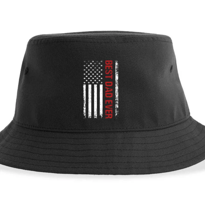 Best Dad Ever USA Flag Dad Gifts Sustainable Bucket Hat