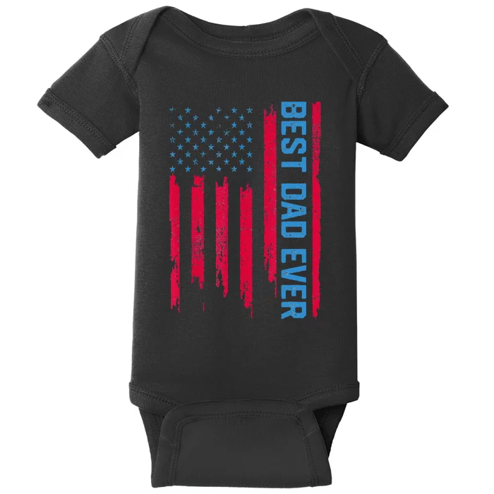 Best dad ever US american flag Father Gifts For Fathers Day Baby Bodysuit