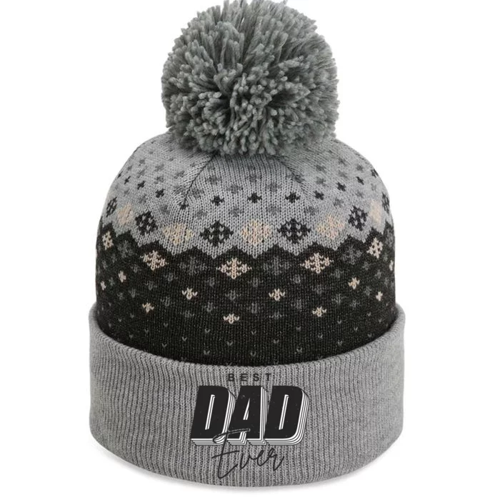 Best Dad Ever Retro Gift The Baniff Cuffed Pom Beanie