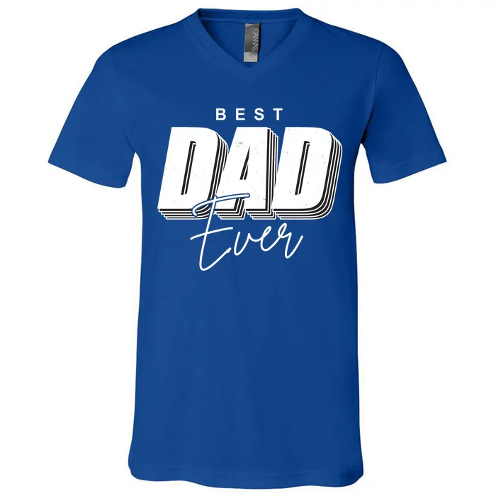 Best Dad Ever Retro Gift V-Neck T-Shirt