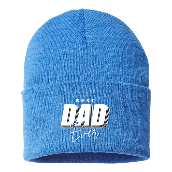 Best Dad Ever Retro Gift Sustainable Knit Beanie